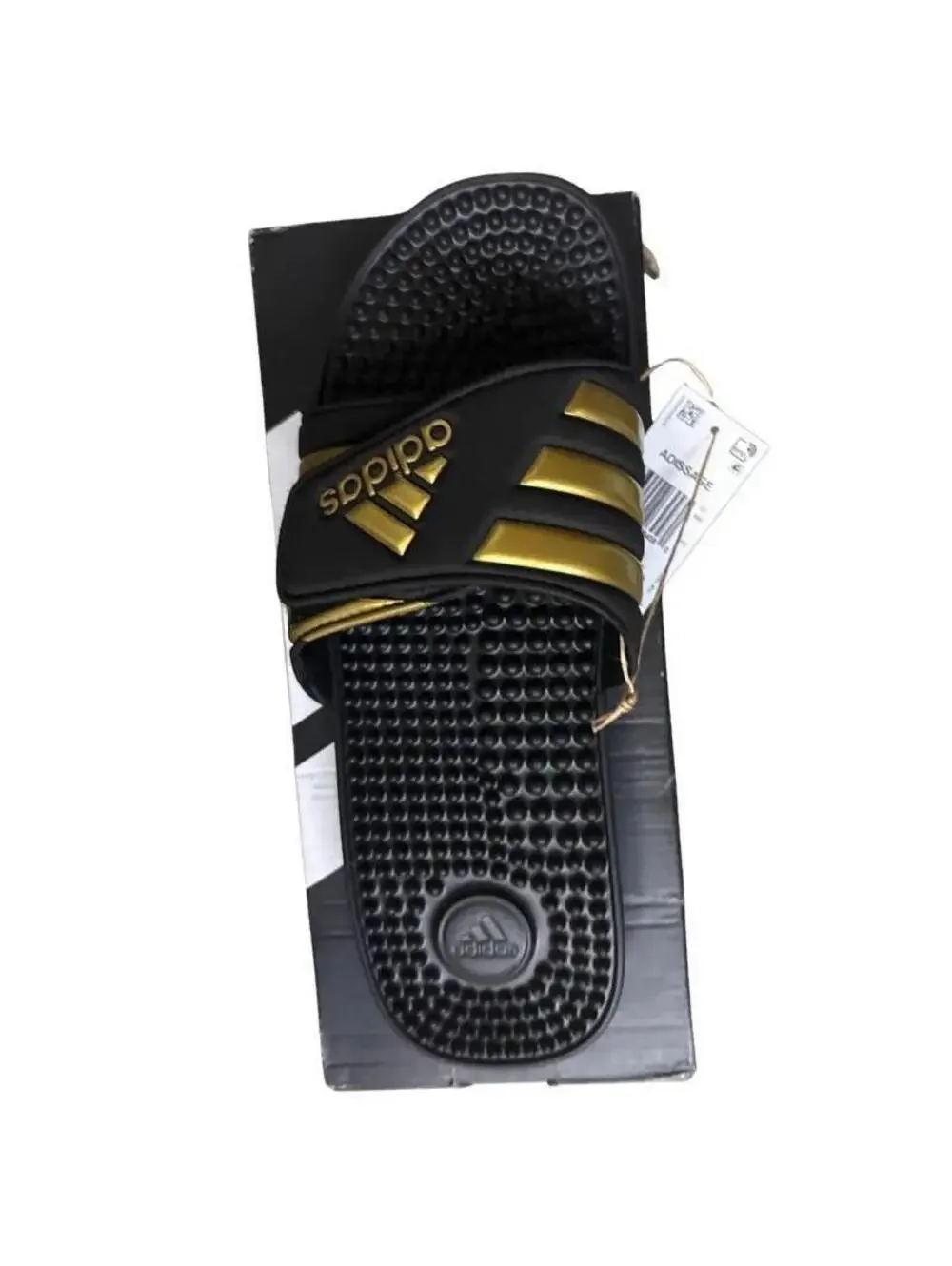 adidas Adissage Slides Black Massage Sandals classic Mens 12 Womens 13 New